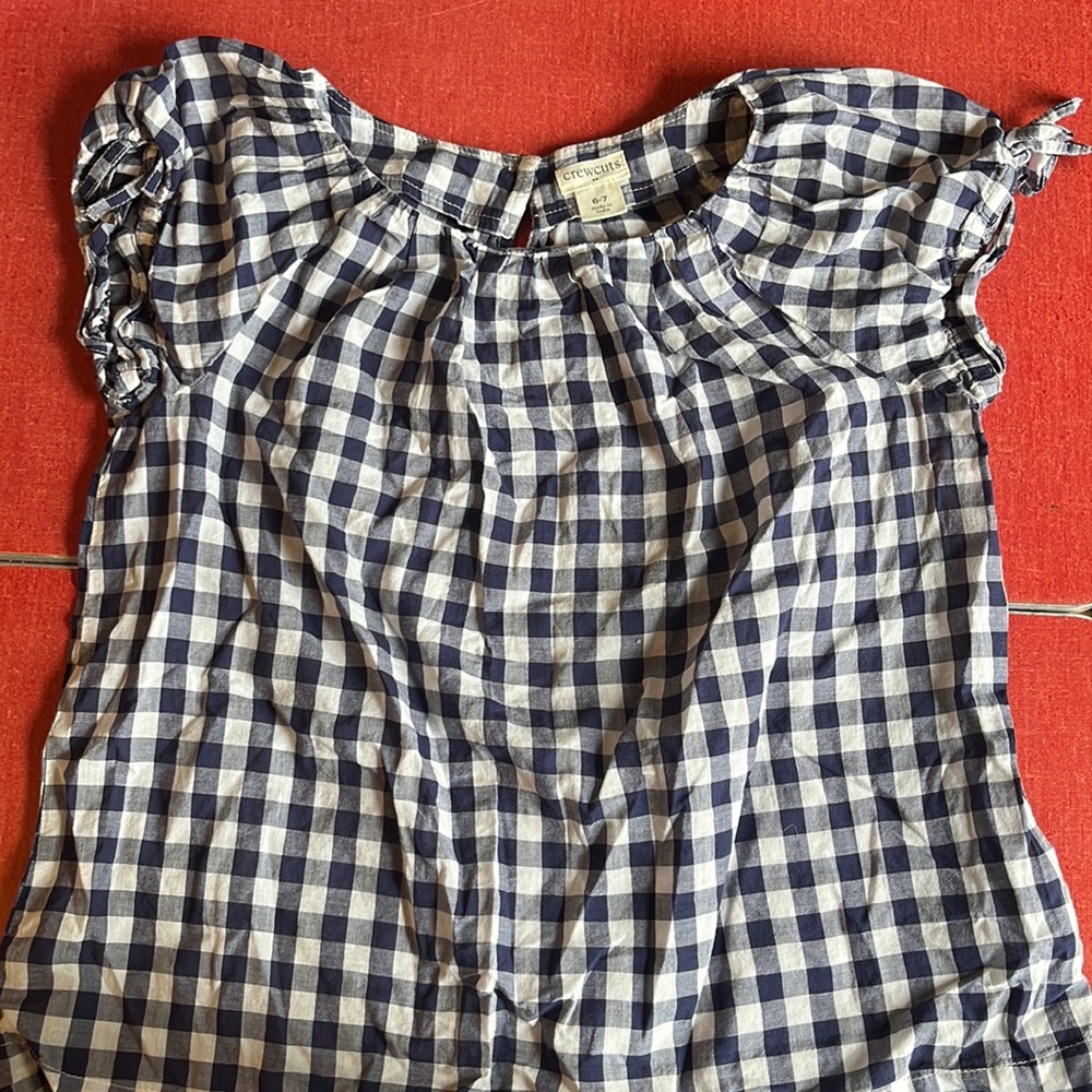 COPY - Crewcuts girls blue gingham top, size 6-7
